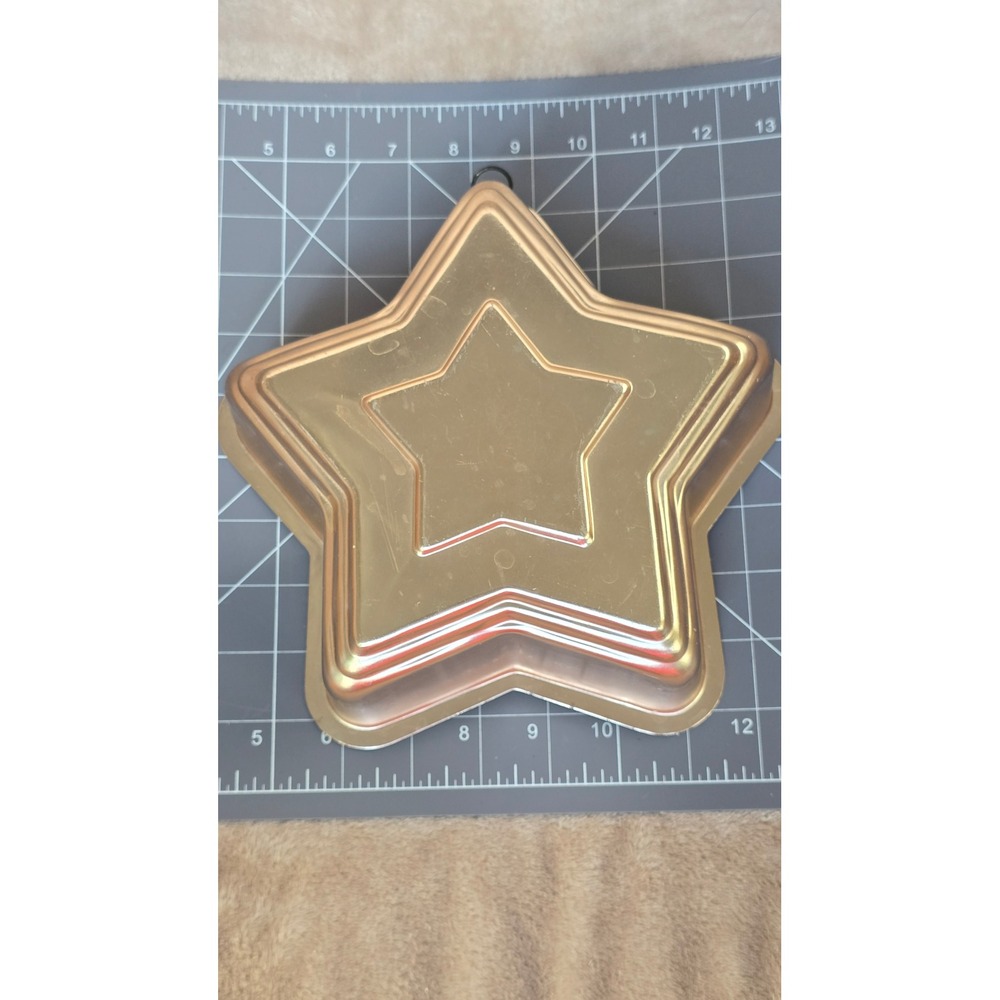 Vintage Copper Star Shaped Cake Mold Tiered Nesting Wall Decor Pan